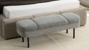 הדום למיטה זוגית אפור | רוחב125 ס"מ גובה 45 ס"מ