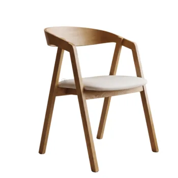 כיסא עץ מלא מרופד | דגם מוב