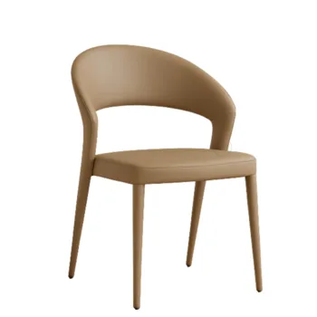 כיסא מרופד מלא ד.עור | דגם קפה