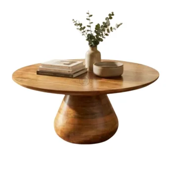 שולחן עגול מעץ מלא | דגם D-15